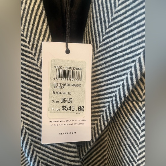 Reiss Taite Herringbone Blazer- size 2 - Picture 11 of 13